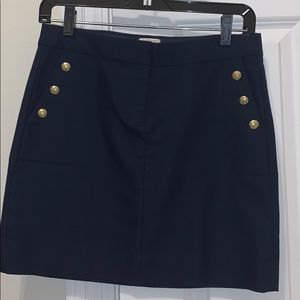 JCrew nautical button navy skirt with pockets